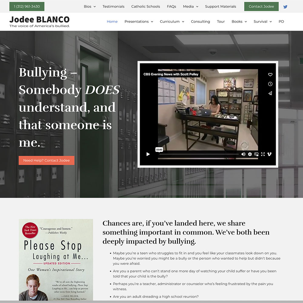 screenshot of Jodee Blanco website