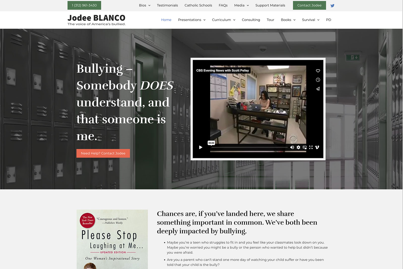 screenshot of Jodee Blanco website