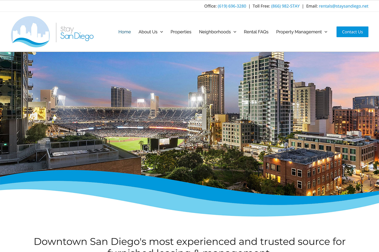 screenshot of Stay San Diego website